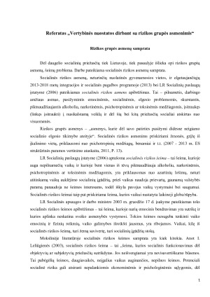 Vertybinės nuostatos dirbant su rizikos grupės asmenimis