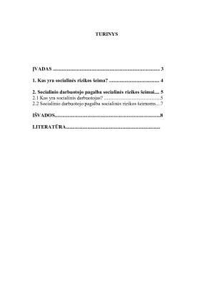 SOCIALINIO DARBUOTOJO VEIKLA PADEDANT SOCIALINĖS RIZIKOS ŠEIMOMS. Paveikslėlis 2