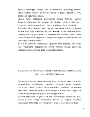 NEĮGALIŲJŲ SOCIALINĖ INTEGRACIJA ŠVIETIMO ĮSTAIGOSE. Paveikslėlis 9