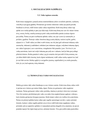 ŠEIMOS ĮTAKA VAIKŲ SOCIALIZACIJAI. Paveikslėlis 5