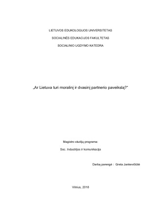 Ar Lietuva turi moralinį ir dvasinį partnerio paveikslą. Paveikslėlis 1