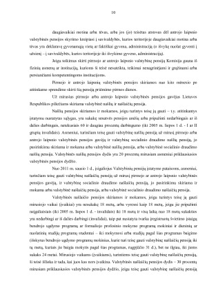 PENSIJOS ASMENIMS, PRIPAŽINTIEMS NEDARBINGAIS AR IŠ DALIES DARBINGAIS, VALSTYBINIO SOCIALINIO DRAUDIMO, VALSTYBINĖS I IR II LAIPSNIŲ, PAREIGŪNŲ IR KARIŲ, NUKENTĖJUSIŲ ASMENŲ, MOKSLININKŲ, ŠALPOS PENSIJOS. Paveikslėlis 10