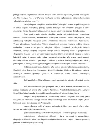 PENSIJOS ASMENIMS, PRIPAŽINTIEMS NEDARBINGAIS AR IŠ DALIES DARBINGAIS, VALSTYBINIO SOCIALINIO DRAUDIMO, VALSTYBINĖS I IR II LAIPSNIŲ, PAREIGŪNŲ IR KARIŲ, NUKENTĖJUSIŲ ASMENŲ, MOKSLININKŲ, ŠALPOS PENSIJOS. Paveikslėlis 9
