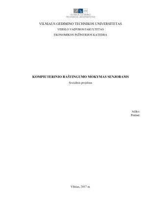 KOMPIUTERINIO RAŠTINGUMO MOKYMAS SENJORAMS. Paveikslėlis 1