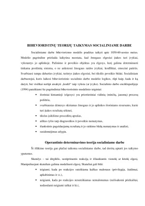 BIHEVIORISTINĖS TEORIJOS TAIKYMAS SOCIALINIAME DARBE. Paveikslėlis 7