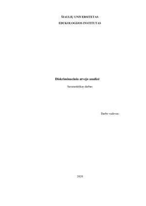 Diskriminacinio atvejo analizė