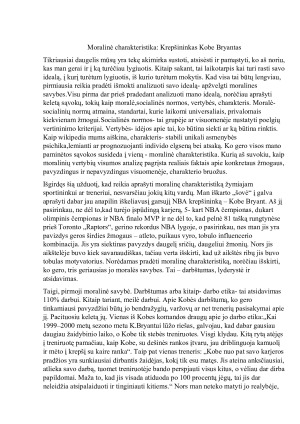 Moralinė charakteristika - Krepšininkas Kobe Bryantas. Paveikslėlis 1
