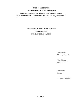 APGYVENDINIMO PASLAUGŲ ANALIZĖ ZARASŲ RAJONE