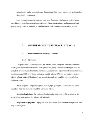 Ekstremalaus turizmo rinkos Lietuvoje analizė. Paveikslėlis 8