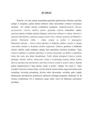Gamtinės rekreacijos analizė Lietuvos kurortuose ir kurortinėse teritorijose. Paveikslėlis 3