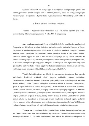 Lietuvos ir Egipto turizmo sektorių palyginamoji analizė. Paveikslėlis 10