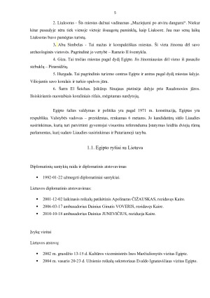 Lietuvos ir Egipto turizmo sektorių palyginamoji analizė. Paveikslėlis 4