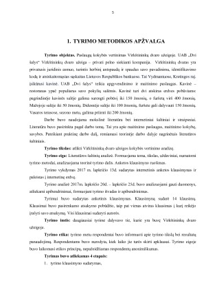 Maitinimo paslaugų kokybės vertinimas Virkštininkų dvaro užeigoje. Paveikslėlis 5