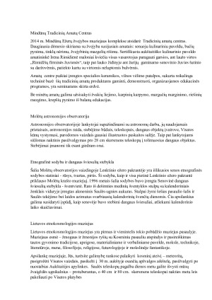 Molėtų rajono turizmo išteklių vertinimas ir darnios plėtros krypčių rekomendacijos. Paveikslėlis 10