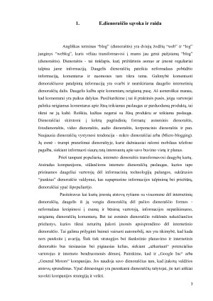 E. dienoraščių elementų analizė. Paveikslėlis 3