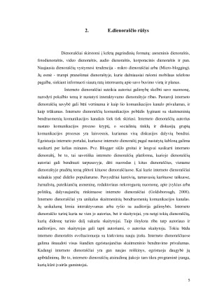 E. dienoraščių elementų analizė. Paveikslėlis 5