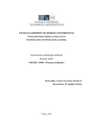 ISO IEC 15504 - Procesų vertinimas”