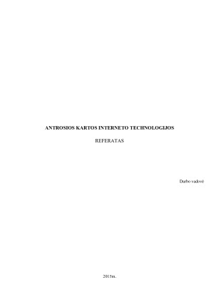 ANTROSIOS KARTOS INTERNETO TECHNOLOGIJOS