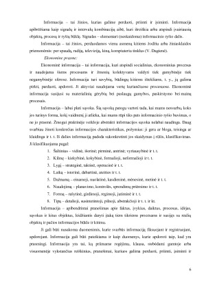 Duomenys, informacija ir žinios sąvokos ir tarpusavio sąsajos. Paveikslėlis 6
