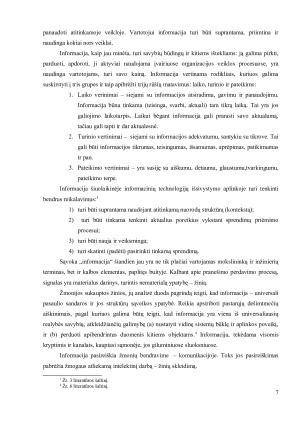 Duomenys, informacija ir žinios sąvokos ir tarpusavio sąsajos. Paveikslėlis 7