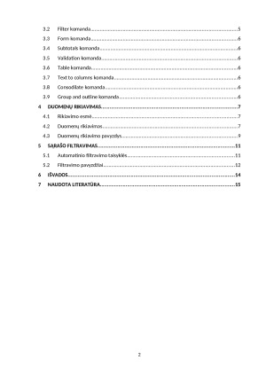 El. Skaičiuoklės sąrašas  kūrimas ir duomenų apdorojimas. Paveikslėlis 2