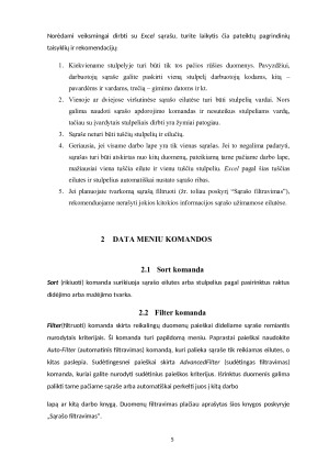 El. Skaičiuoklės sąrašas  kūrimas ir duomenų apdorojimas. Paveikslėlis 5