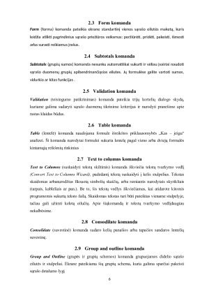 El. Skaičiuoklės sąrašas  kūrimas ir duomenų apdorojimas. Paveikslėlis 6