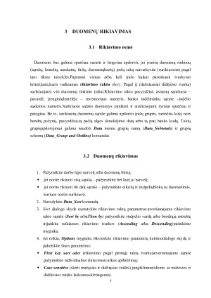 El. Skaičiuoklės sąrašas  kūrimas ir duomenų apdorojimas. Paveikslėlis 7