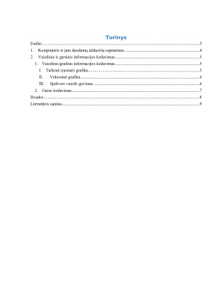 Informacijos kodavimo principai ir jų taikymas vaizdo bei garso išgavimui