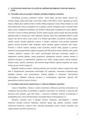 NUOTOLINIO MOKYMO ANALIZĖ KLAIPĖDOS MIESTO BENDROJO LAVINIMO MOKYKLOSE, IŠSKYRUS PROFESINES MOKYKLAS. Paveikslėlis 6