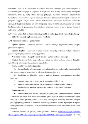 NUOTOLINIO MOKYMO ANALIZĖ KLAIPĖDOS MIESTO BENDROJO LAVINIMO MOKYKLOSE, IŠSKYRUS PROFESINES MOKYKLAS. Paveikslėlis 8