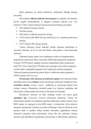 OSI (atvirųjų sistemų jungtis) modelis. Paveikslėlis 9