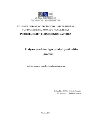 Prašymo pateikimo ligos pašalpai gauti veiklos procesas