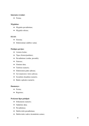 Prašymo pateikimo ligos pašalpai gauti veiklos procesas. Paveikslėlis 9