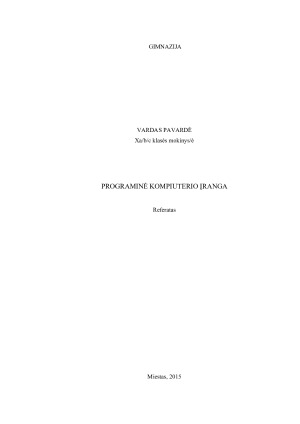 PROGRAMINĖ KOMPIUTERIO ĮRANGA