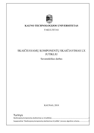 SKAIČIUOJAMŲ KOMPONENTŲ SKAIČIAVIMAS LX JUTIKLIU. Paveikslėlis 1