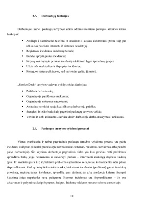 Verslo valdymo programinės įrangos palaikymo paslaugų tarnyba. Paveikslėlis 10