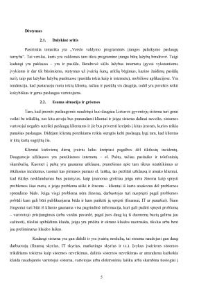 Verslo valdymo programinės įrangos palaikymo paslaugų tarnyba. Paveikslėlis 5