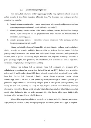 Verslo valdymo programinės įrangos palaikymo paslaugų tarnyba. Paveikslėlis 7