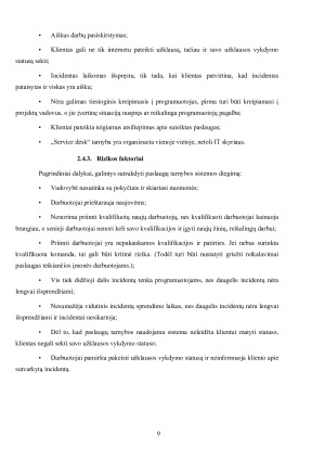 Verslo valdymo programinės įrangos palaikymo paslaugų tarnyba. Paveikslėlis 9