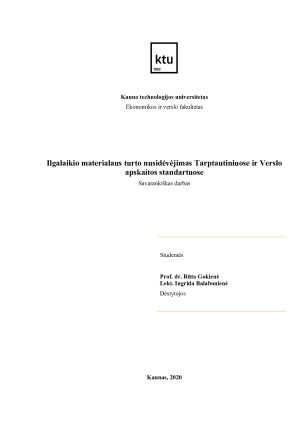 Ilgalaikio materialaus turto nusidėvėjimas Tarptautiniuose ir Verslo apskaitos standartuose