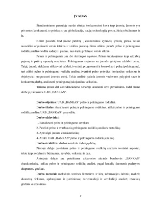 „UAB „BANKAS“ pelno ir pelningumo rodiklių analizė. Paveikslėlis 2