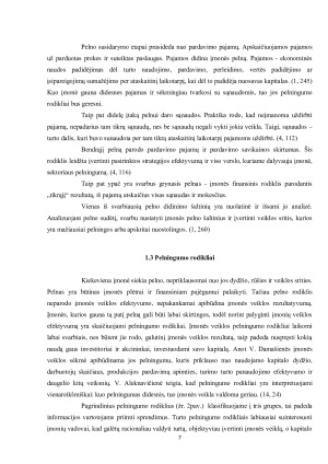 „UAB „BANKAS“ pelno ir pelningumo rodiklių analizė. Paveikslėlis 7