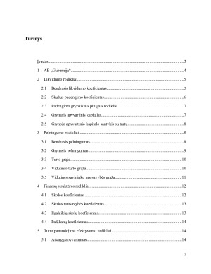 AB „Gubernija“ finansinės būklės analizė. Paveikslėlis 2