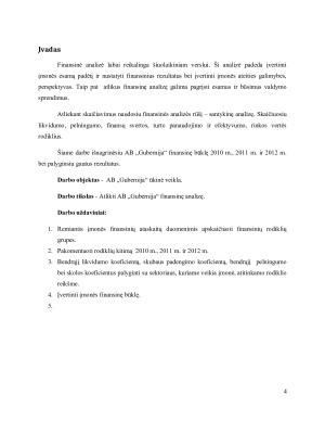 AB „Gubernija“ finansinės būklės analizė. Paveikslėlis 4