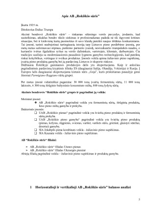 AB „Rokiškio sūris“ trejų metų finansinių rodiklių analizė. Paveikslėlis 5