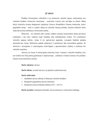 AKCIZŲ ADMINISTRAVIMAS, JŲ APSKAITA IR FISKALINĖ REIKŠMĖ. Paveikslėlis 3