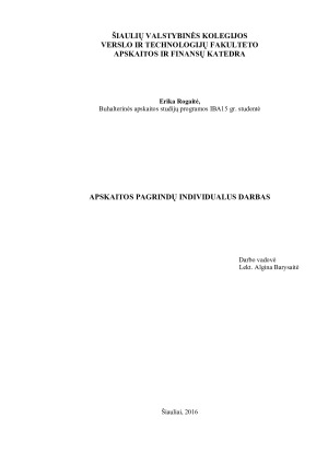 APSKAITOS PAGRINDŲ INDIVIDUALUS DARBAS