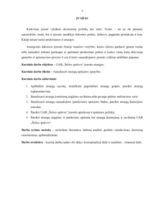 ATSARGŲ APSKAITOS ANALIZĖ UAB „ŠEŠIOS SPALVOS“ ĮMONĖJE. Paveikslėlis 3