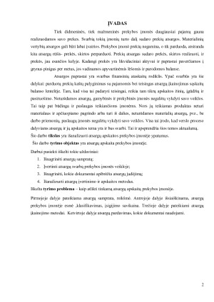 Atsargų apskaitos ypatumų analizė prekybos įmonėje. Paveikslėlis 2